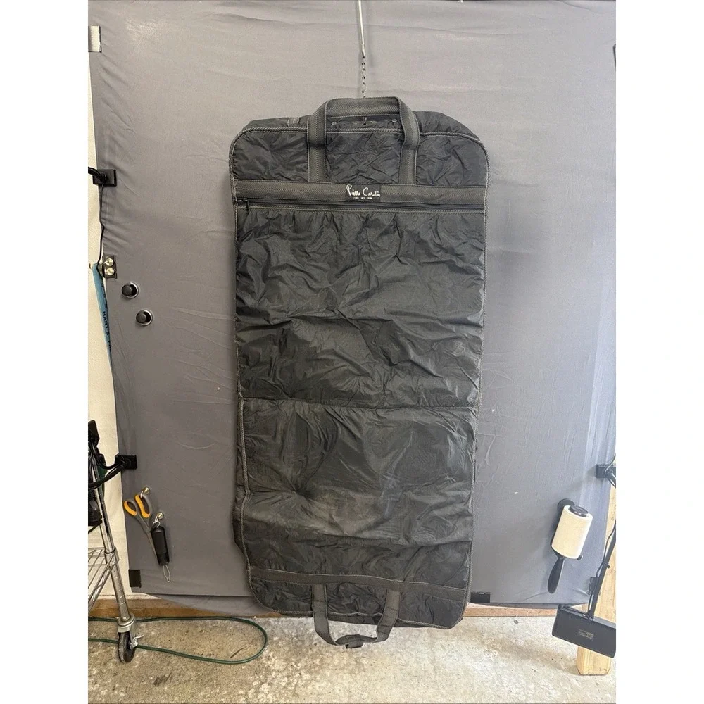 Vintage Piere Cardin Hanging Suit Garment Bag Luggage Black Canvas‎